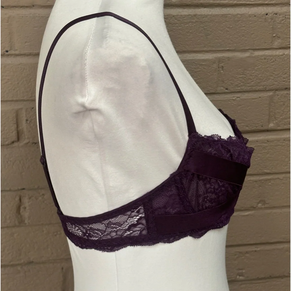Adore Me NWT deep purple lace Demi bra 32C